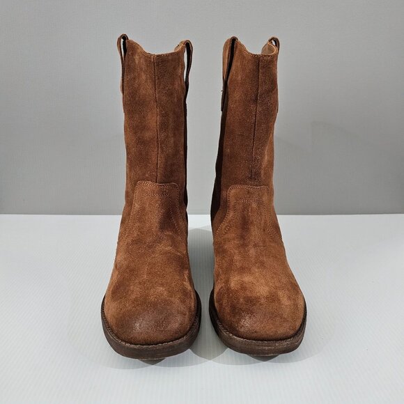 Free People Easton Equestrian Ankle Boot Shoe Saddle Brown Suede EU Size 40 US 9 - Picture 6 of 16